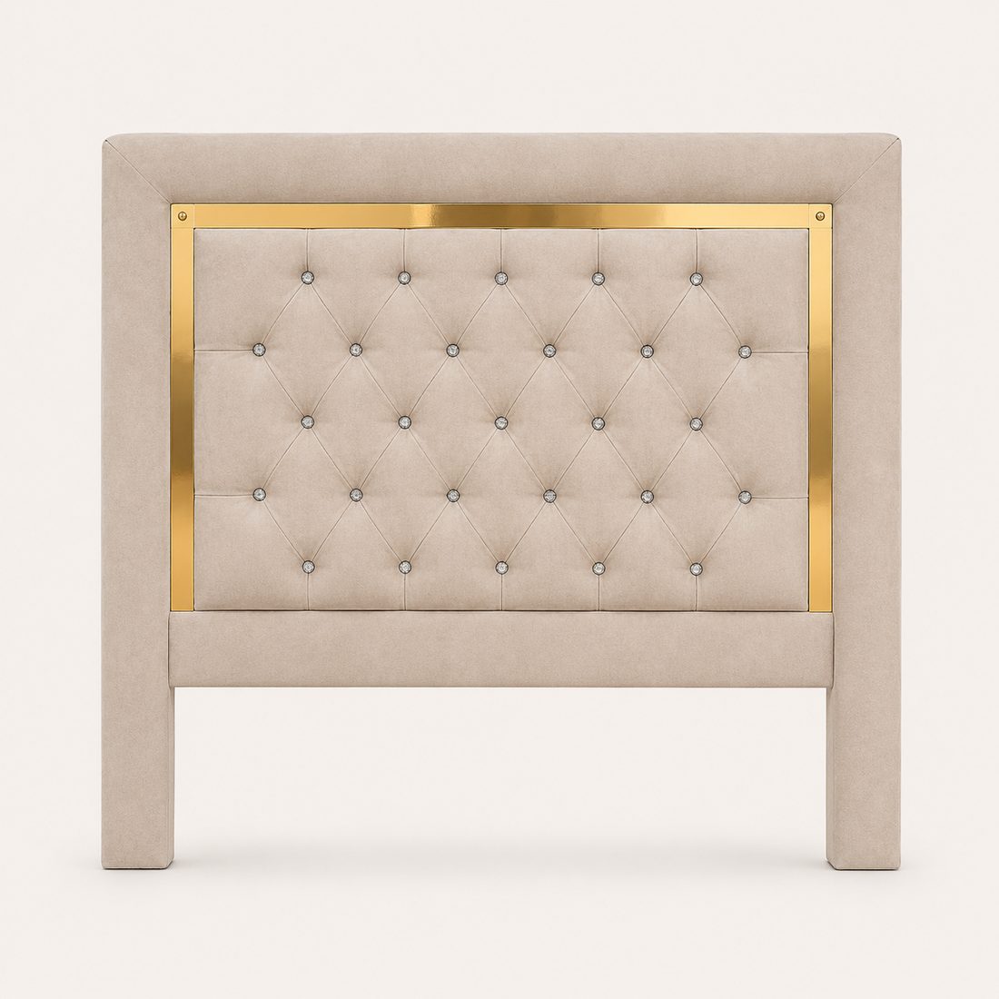 Cabecera Capitoné Beige y Dorada
