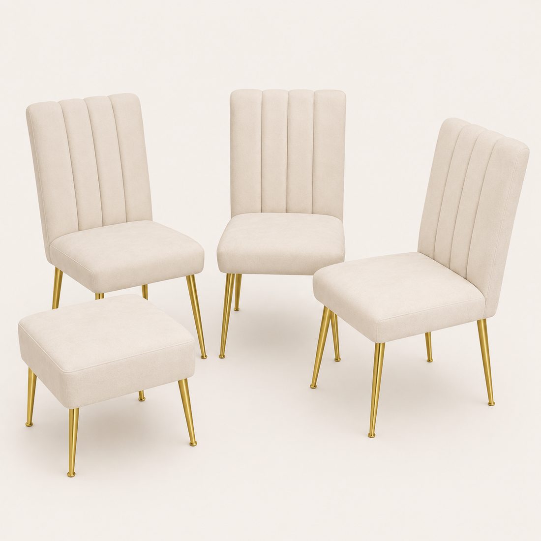 Juego de Sillas de Comedor Beige