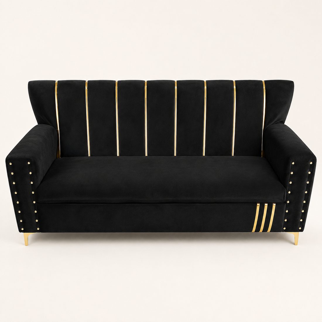 Sofá Cama Negro con Dorado